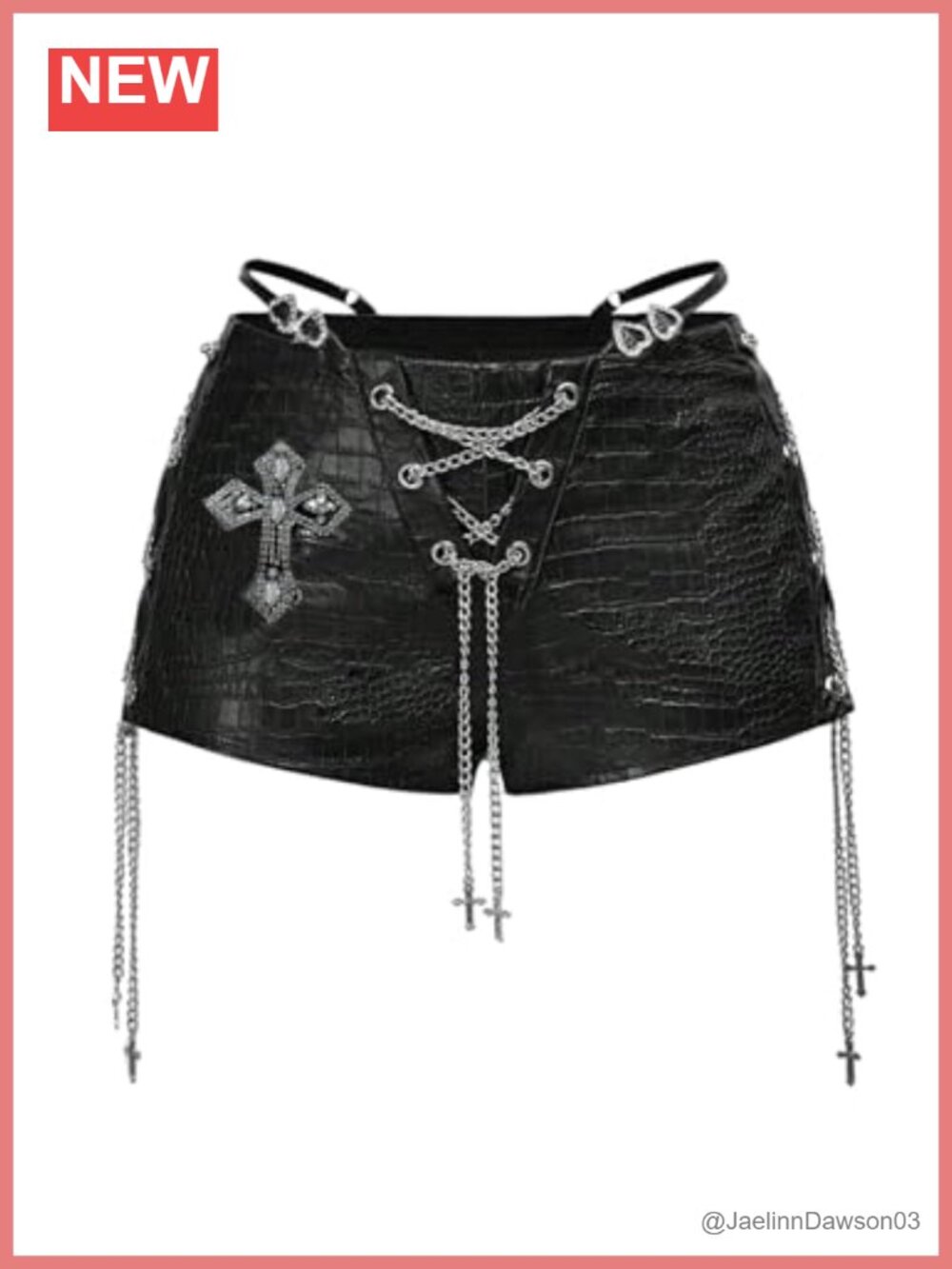 Women's Gothic PU Leather Lace Up Micro Mini Shorts Low Rise Rave Clubwear